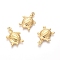 304 Stainless Steel Pendants, Tortoise, Golden, 21x14.5x3.5mm, Hole:1.5mm