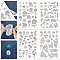 4 Sheets 11.6x8.2 Inch Stick and Stitch Embroidery Patterns, Non-woven Fabrics Water Soluble Embroidery Stabilizers, Flower, 297x210mmm