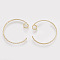 Brass Earring Hooks, with Horizontal Loop, Cadmium Free & Nickel Free & Lead Free, Real 18K Gold Plated, 21~25x17~22x1mm, 18 Gauge, Hole: 2.5mm
