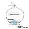 Brass Micro Pave Cubic Zirconia Box Chain Slider Bracelets, Leaf Charm Bracelets for Women, Platinum, Sky Blue, 9-1/4 inch(23.6cm)