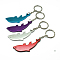 Aluminum Alloy Bottle Openners, with Iron Rings, Dolphin, Mixed Color, 120mm