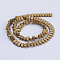 Electroplate Non-magnetic Synthetic Hematite Beads Strands, Frosted, Rectangle, Golden Plated, 8x4x2mm, Hole: 1mm, about 98~102pcs/strand, 15.5 inch(39.5cm)