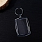 Acrylic Photo Frame Keychain, with Iron Split Key Rings, Rectangle, Clear, 60x40mm