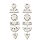 Non-Tarnish 201 Stainless Steel Pendants, Geometric Bar Charm, Stainless Steel Color, 48x12x1mm, Hole: 1.8mm