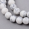 Synthetic Howlite Beads Strands, Round, Frosted, 6~6.5mm, Hole: 1mm, about 63pcs/strand, 14.5 inch
