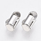 Brass Slide On End Clasp Tubes, Slider End Caps, Platinum, 6x6x4mm, Hole: 1x2mm, Inner Diameter: 3mm