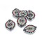 MIYUKI & TOHO Handmade Japanese Seed Beads Links, Loom Pattern, with Shell, Flat Round, Colorful, 32~33x26~27x4mm, Hole: 2mm