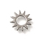 304 Stainless Steel Charms, Laser Cut, Stainless Steel Color, Sun, 8x10x1mm, Hole: 4mm