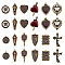 24Pcs 12 Styles Halloween Alloy Pendants, with Enamel, for DIY Necklace Bracelet Earring Accessories, Mixed Shapes, 18~37x13~37x2.5~3mm, Hole: 1.6mm, 2pcs/style