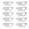 10Pcs Stainless Steel Connector Charms, 2 Hearts Links, Stainless Steel Color, 24.6x9.2mm, Hole: 1.5mm