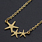 201 Stainless Steel Pendant Necklaces, with Cable Chains and Lobster Claw Clasps, 3-Star, Golden, 17.32 inch(44cm), 2mm
