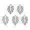 Non-Tarnish 304 Stainless Steel Pendants, Leaf Charm, Stainless Steel Color, 12x7.5x1mm, Hole: 1.4mm