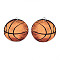 Leather Pendants, Chocolate, Basketball, 40x1.5mm, Hole: 5mm