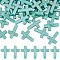 100Pcs Plastic Imitation Turquoise Beads, Cross, Turquoise, 24x17.5x5.5mm, Hole: 2mm
