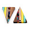 Transparent Resin & Walnut Wood Pendants, Triangle Charm, Yellow, 32.5x22x3.5mm, Hole: 2mm
