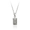 Romantic Cross Pattern Diffuser Perfume Locket Pendant Necklace, Alloy Cable Chain Necklace for Women, Platinum, 17-3/4 inch(45cm)