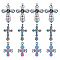 12Pcs 3 Style Alloy Big Pendants, Cadmium Free & Lead Free, for Religion, Cross, Rainbow Color, 4pcs/style