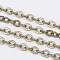 Brass Flat Oval Cable Chains, Unwelded, with Spool, Cadmium Free & Lead Free, Antique Bronze, 3.3x2.6x0.5mm, about 301.83 Feet(92m)/roll