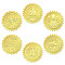 6 Patterns Aluminium-foil Paper Adhesive Embossed Stickers, For Envelope Seal, Star, 165x211mm, Stickers: 50mm, 12 sheets/set