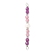 Faceted Round Natural Ruby & Pink Tourmaline & Potato Natural Cultured Freshwater Pearl Beaded Connector Charms, with Copper Wire Loops, Platinum, 40x4.5~5x3mm, Hole: 1.8mm