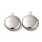 Non-Tarnish 316 Surgical Stainless Steel Locket Pendants, Flat Round Charm, Stainless Steel Color, 16x13x4mm, Hole: 1.6mm, Inner Diameter: 8mm