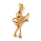 PVD Vacuum Plating 304 Stainless Steel Pendants, Long-Lasting Plated, Human with Guitar Charm, Golden, 24.5x14.5x5mm, Hole: 7.3x3.2mm