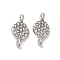 304 Stainless Steel Connector Charms, Crystal Czech Glass Rhinestone Flat Round Links, Stainless Steel Color, 13x6x3mm, Hole: 1.2mm