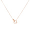 Elegant Rose Gold Inlaid White Shell Necklace and Earrings Set