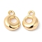 Brass Charms, Cadmium Free & Nickel Free & Lead Free, Real 18K Gold Plated, Letter O, 13.5x10x4.5mm, hole: 2.5mm
