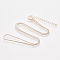 Brass Round Snake Chain Necklace Making, with Lobster Claw Clasps, Rose Gold, 18.5 inch(47.2cm), 1.2mm