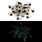 Luminous Resin Decoden Cabochons, Glow in the Dark, Two Tone, Bowknot with Heart, Black, 9.5x8.5x2.5mm