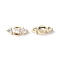 Brass Clear Cubic Zirconia Cabochons, Nickel Free, Real 18K Gold Plated, 12x5x3mm