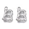 Non-Tarnish 304 Stainless Steel Pendants, Bamboo Shaped Letter, Stainless Steel Color, Letter.B, 17.5~19x10~16x3~4mm, Hole: 1.8~2mm