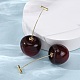 Круглые серьги-гвоздики из латуни EJEW-D325-01G-01-3