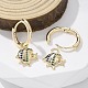 Серьги-кольца из латуни с прозрачным фианитом EJEW-Q014-26G-5