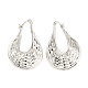 Серьги-кольца из латуни с покрытием в форме капли EJEW-K245-40P-1