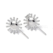 Серьги-гвоздики в форме солнца из нержавеющей стали 304 EJEW-F300-12P