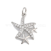 Подвески из латуни с покрытием из прозрачного кубического циркония KK-M293-09P