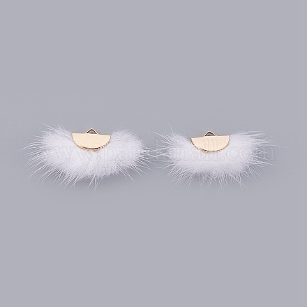 Полукруглые подвески из искусственного меха норки WOVE-F021-02G-09-1-1