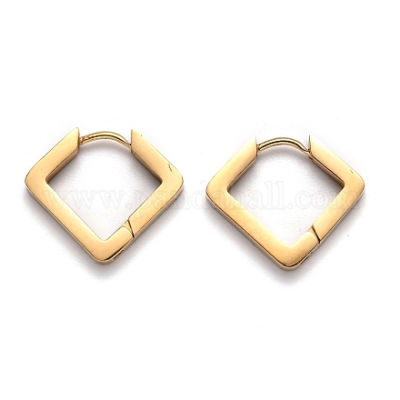Серьги-кольца Huggie Hoop из нержавеющей стали 304 в форме ромба STAS-H156-08G-1