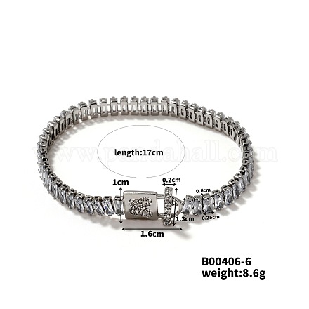 Великолепные латунные браслеты-цепочки с фианитами TI3950-6-1