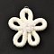 Polyester Pendants, Flower, with Platinum Jump Ring, White, 56x59x10mm, Hole: 5mm