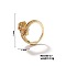 Trendy Brass Cubic Zirconia Opening Ring, Rectangle, Golden