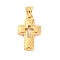 304 Stainless Steel Pendants, Cross Charms, Ion Plating(IP), Golden, 23.5x14.5x2.5mm, Hole: 4.5x4.5mm