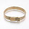 PVD Vacuum Plating 430 Stainless Steel Mesh Bracelet Making, with Magnetic Clasps, Fit Slide Charms, Golden, 9 inch(23cm), 10mm