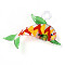 Handmade Lampwork Big Pendants, Dolphin Charms, Lime, 54~56x65~68x15~16.5mm, Hole: 5~6x6~7mm