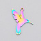 Ion Plating(IP) 201 Stainless Steel Pendants, Laser Cut, Hummingbird, Rainbow Color, 22x18.5x1mm, Hole: 1.5mm