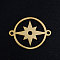 201 Stainless Steel Links connectors, Compass Shape, Golden, 19.5x15x1mm, Hole: 1.4mm