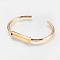 Brass Cuff Bangle Making, Blank Bangle Base, Rectangle, Real 18K Gold Plated, 1-5/8 inchx2-1/4 inch(42x57mm), Tray: 3x27mm