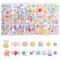 CHGCRAFT 156Pcs Transparent Acrylic Stars Bead in Bead Round Beads Assorted Candy Rabbit Flower Plastic Bead for Hair Braids Phone Lanyard Wrist Strap DIY Craft